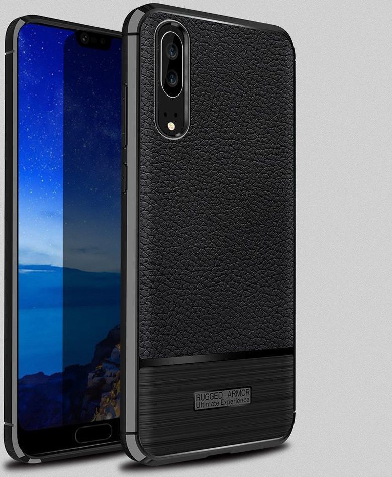 Huawei P20 Rugged Armor Geborsteld TPU Hoesje Zwart afbeelding 5