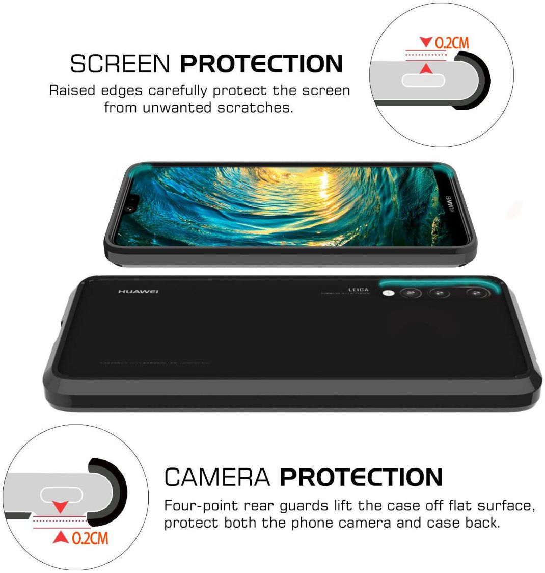 Huawei P20 Pro Hoesje Armor Backcover Zwart afbeelding 5