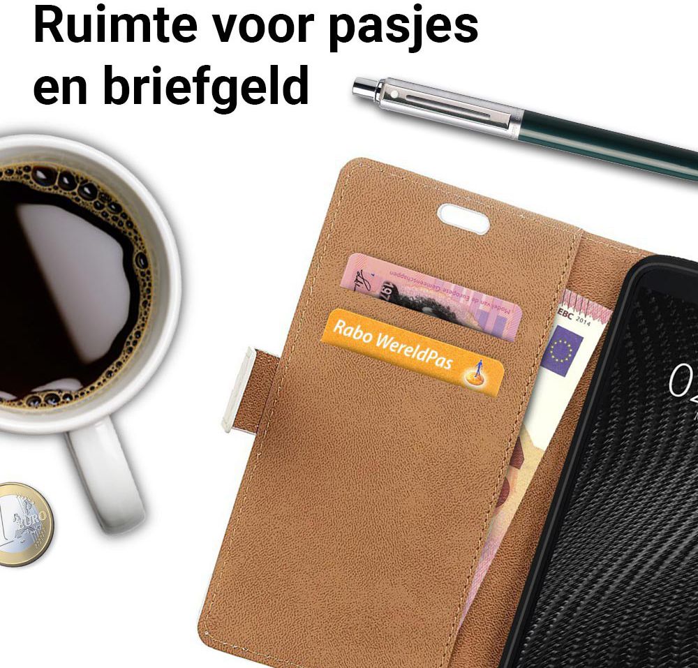 Motorola Moto G6 Plus Portemonnee Hoesje Print Hartjes afbeelding 3