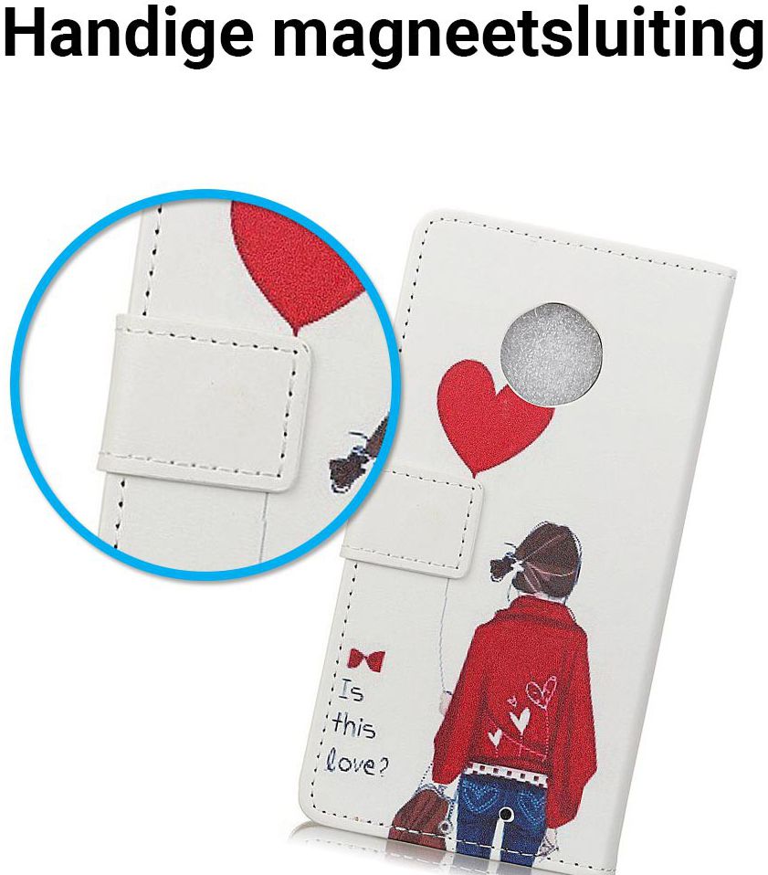 Motorola Moto G6 Plus Portemonnee Hoesje Print Hartballon afbeelding 4