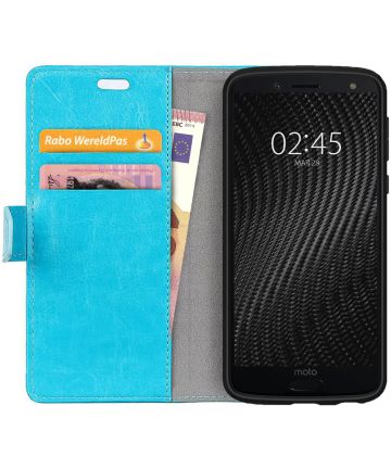 Motorola Moto G6 Plus Hoesje met Kaarthouder Blauw Hoesjes