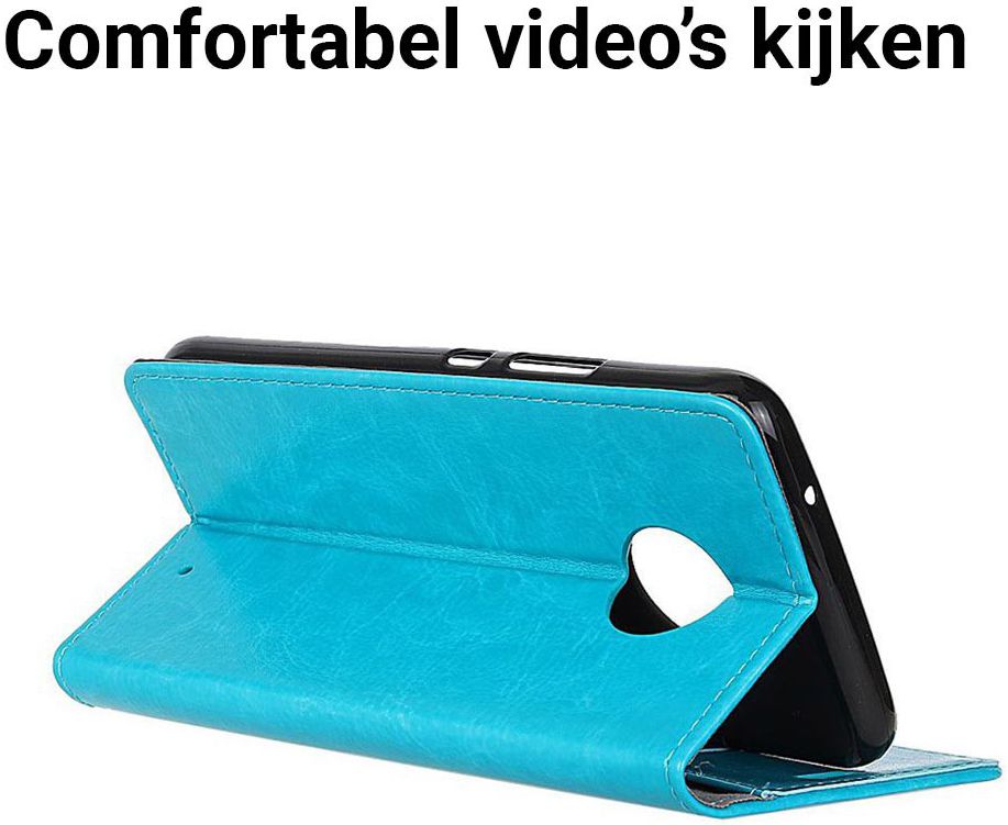 Motorola Moto G6 Plus Hoesje met Kaarthouder Blauw afbeelding 5