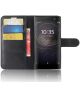 Sony Xperia XA2 Lychee Hoesje met Kaarthouder Zwart