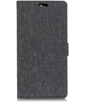 Sony Xperia XA2 Linnen Portemonnee Hoesje met Standaard Zwart Hoesjes
