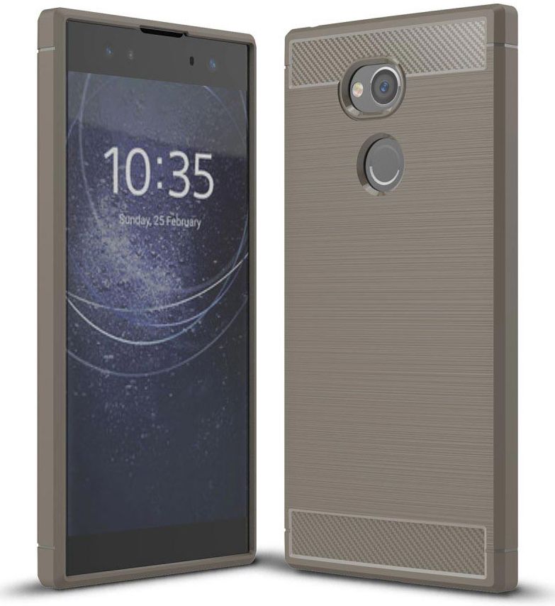 Sony Xperia XA2 Ultra Geborsteld TPU Hoesje Grijs afbeelding 1