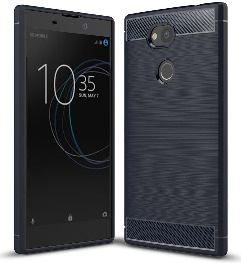 Sony Xperia L2 Geborsteld TPU Hoesje Blauw afbeelding 1