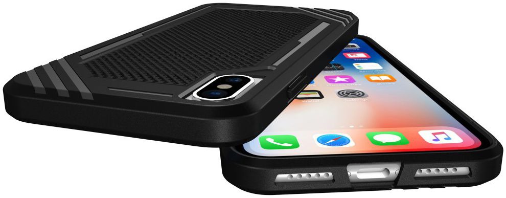 Apple iPhone X TPU Hoesje Extra Grip Zwart afbeelding 2