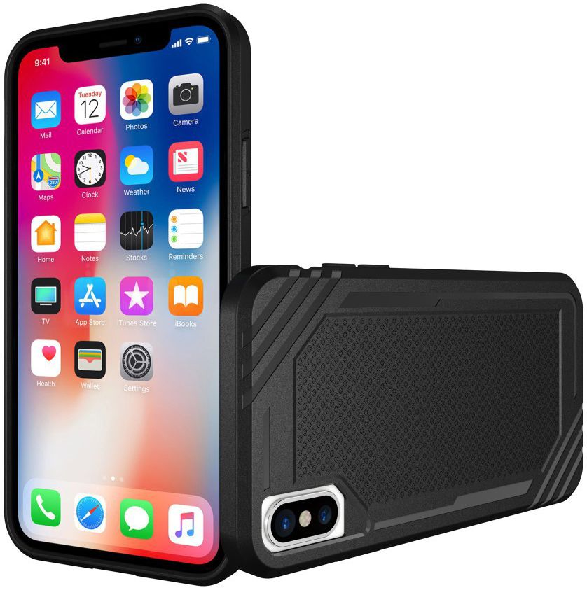 Apple iPhone X TPU Hoesje Extra Grip Zwart afbeelding 7