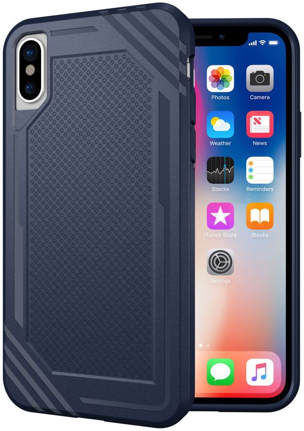 Apple iPhone X TPU Hoesje Extra Grip Blauw afbeelding 1