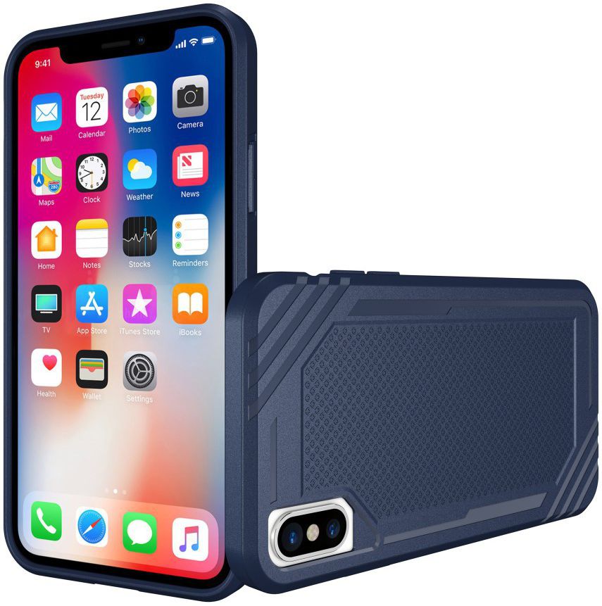 Apple iPhone X TPU Hoesje Extra Grip Blauw afbeelding 3