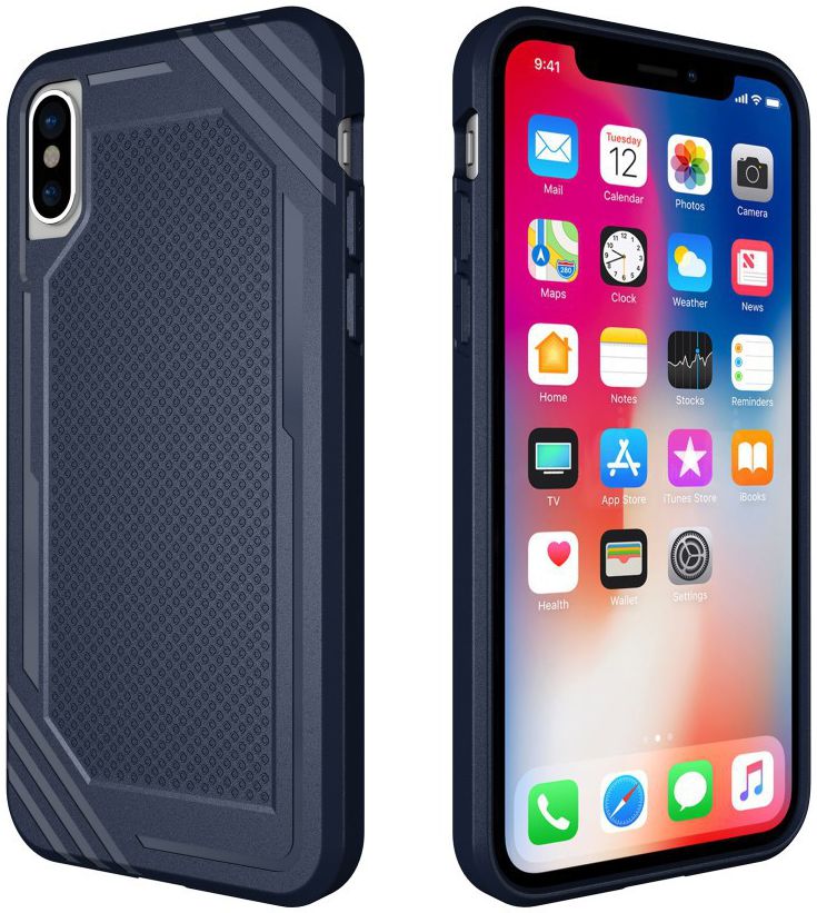 Apple iPhone X TPU Hoesje Extra Grip Blauw afbeelding 7