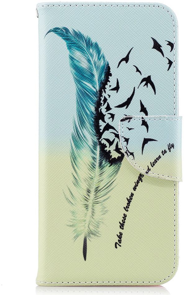 Huawei P20 Portemonnee Hoesje met Veer Print afbeelding 1