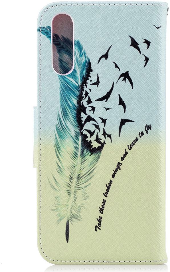 Huawei P20 Portemonnee Hoesje met Veer Print afbeelding 7