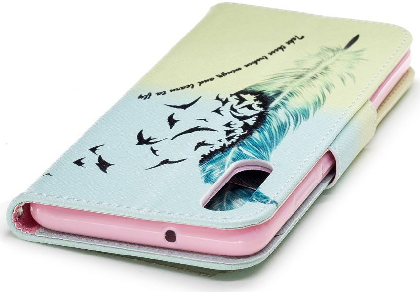 Huawei P20 Portemonnee Hoesje met Veer Print afbeelding 12