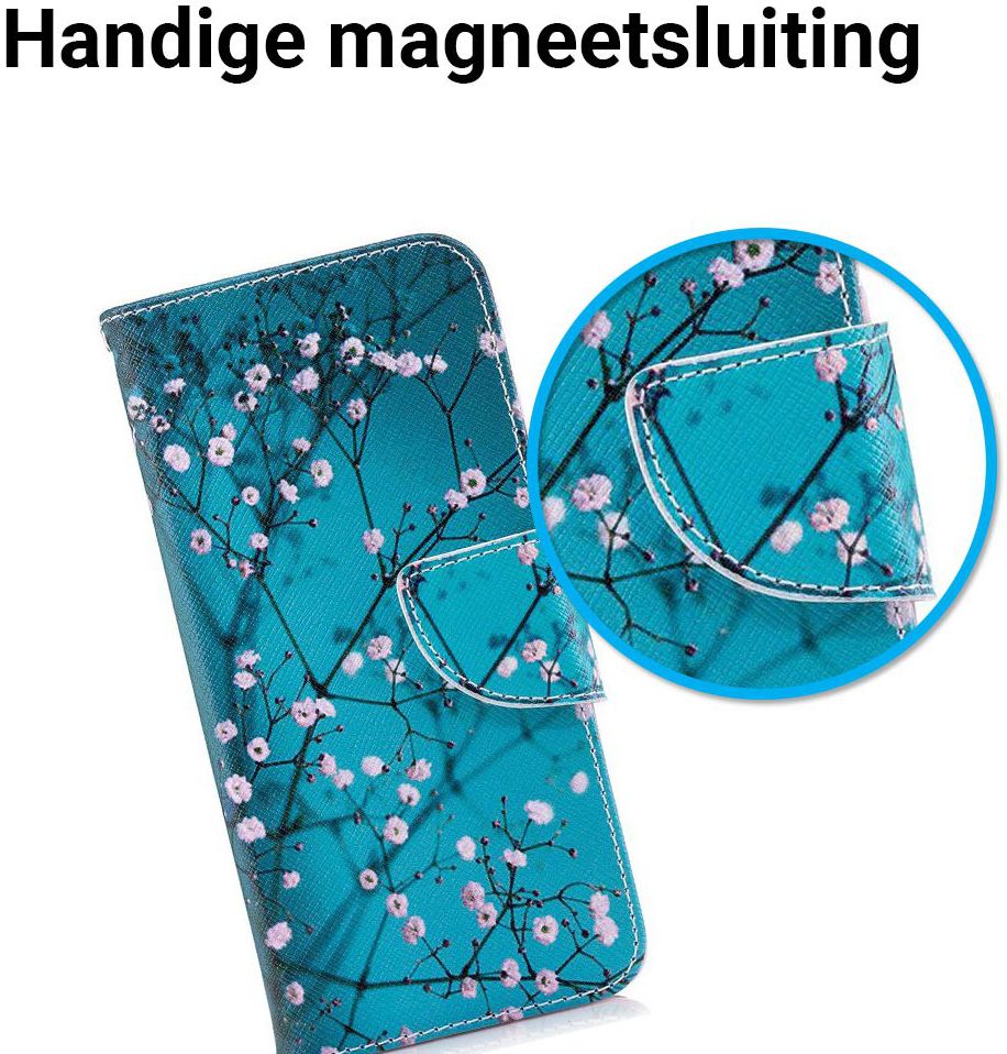 Huawei P20 Portemonnee Hoesje met Bloeiende Boom Print afbeelding 3