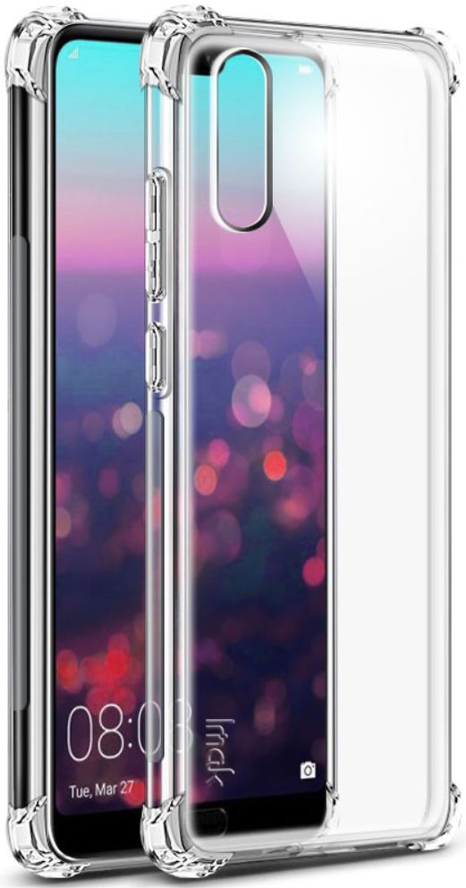 IMAK Huawei P20 Hoesje TPU met Screenprotector Transparant afbeelding 2