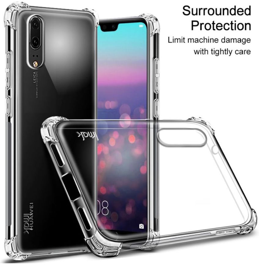 IMAK Huawei P20 Hoesje TPU met Screenprotector Transparant afbeelding 7