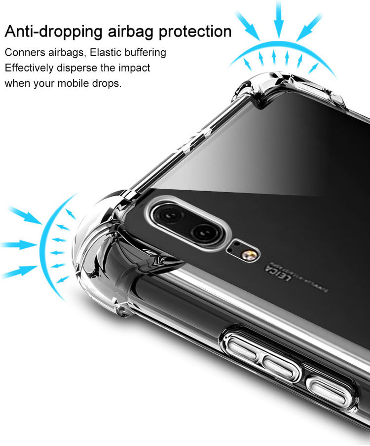 IMAK Huawei P20 Hoesje TPU met Screenprotector Transparant afbeelding 3