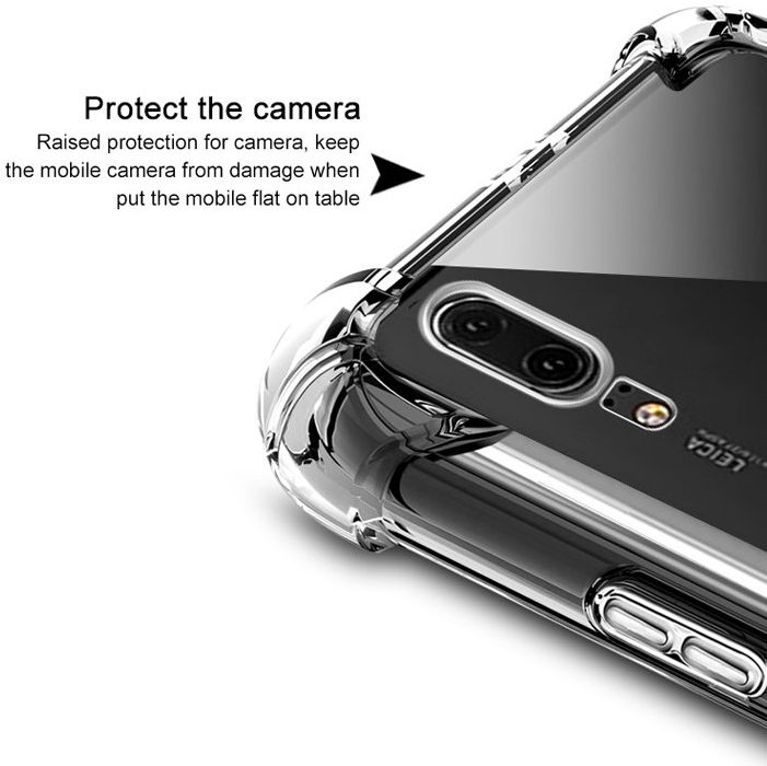 IMAK Huawei P20 Hoesje TPU met Screenprotector Transparant afbeelding 6