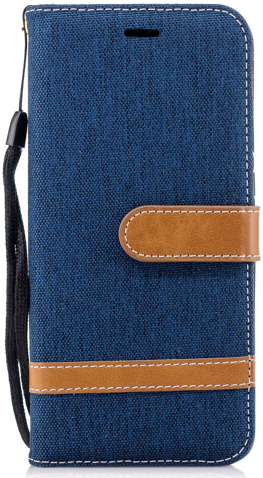 Huawei P20 Jeans Portemonnee Hoesje Donker Blauw afbeelding 1