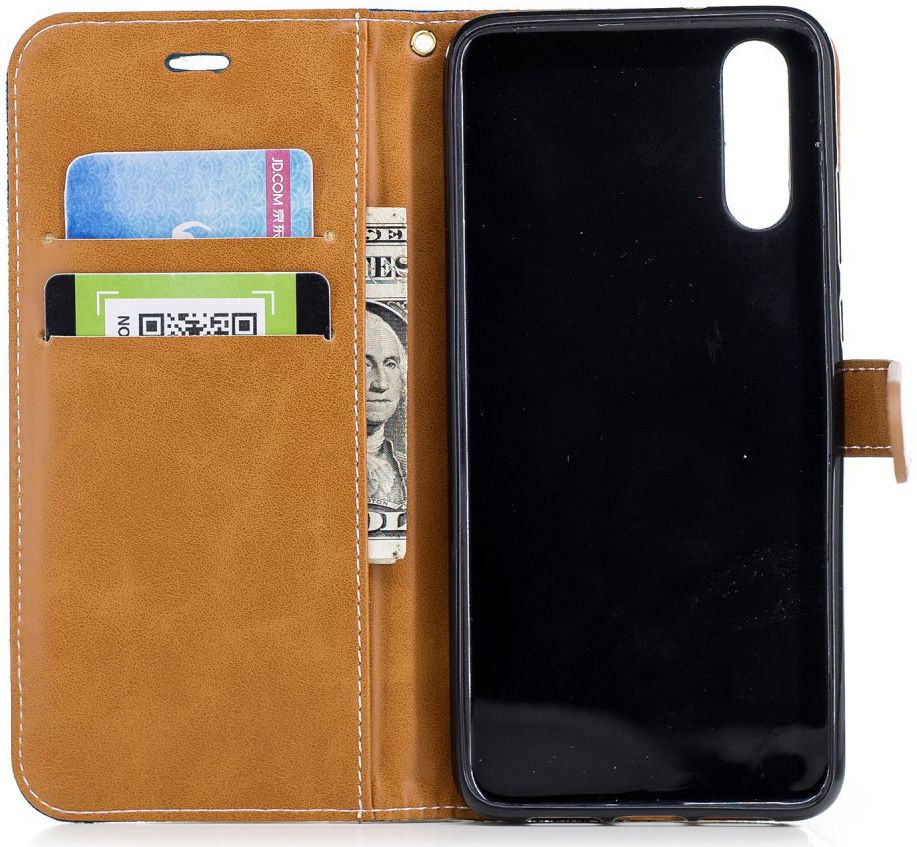 Huawei P20 Jeans Portemonnee Hoesje Donker Blauw afbeelding 12