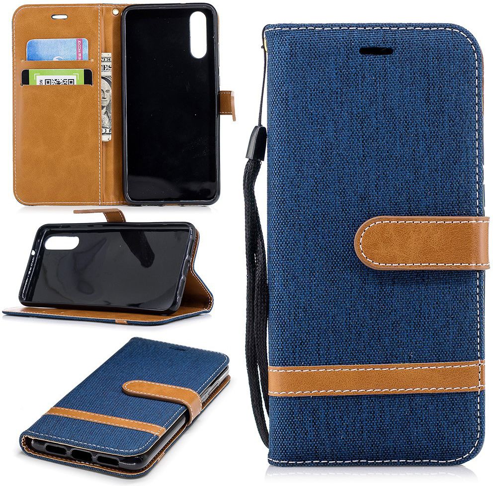 Huawei P20 Jeans Portemonnee Hoesje Donker Blauw afbeelding 13