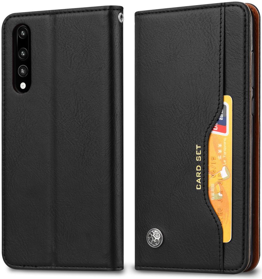 Huawei P20 Luxe Portemonnee Hoesje Zwart afbeelding 1