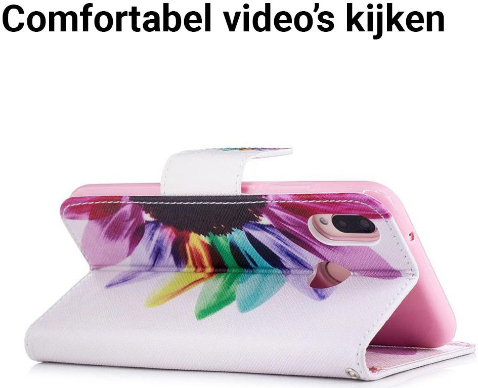 Huawei P20 Lite Portemonnee Hoesje met Bloem Print afbeelding 5