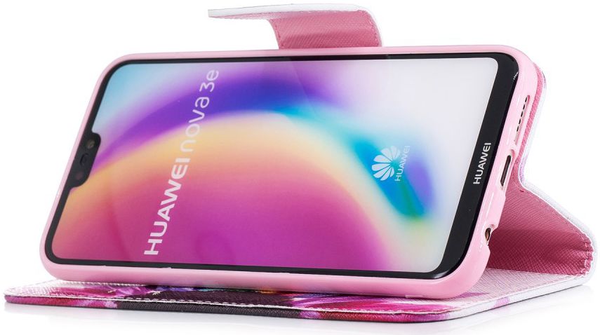 Huawei P20 Lite Portemonnee Hoesje met Bloem Print afbeelding 9