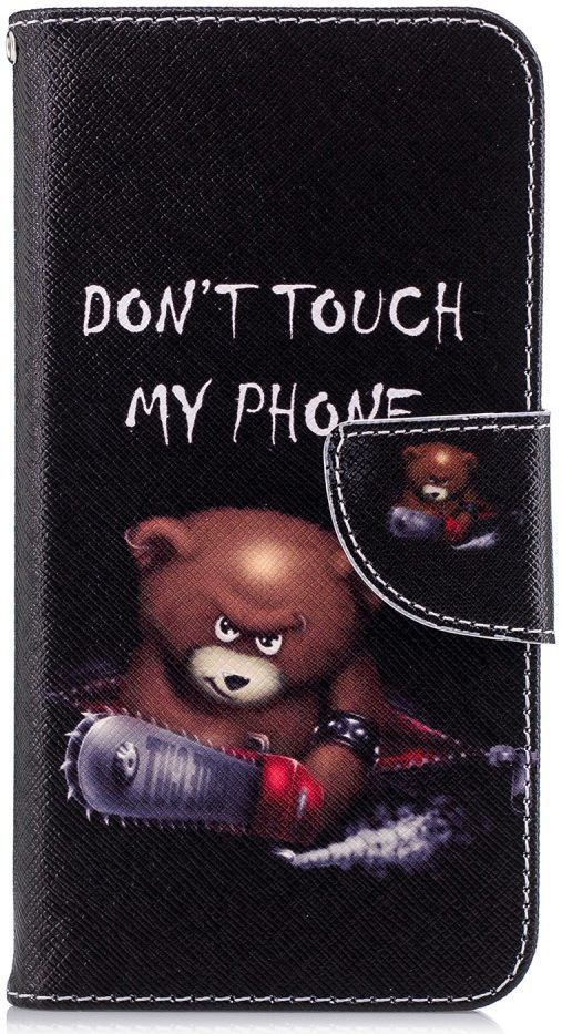Huawei P20 Lite Portemonnee Hoesje met Don't Touch My Phone Print afbeelding 1