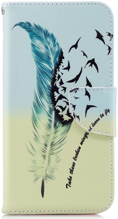 Huawei P20 Lite Portemonnee Hoesje met Feathers Print afbeelding 1