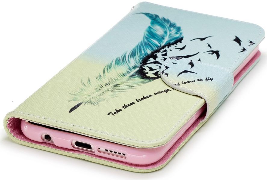 Huawei P20 Lite Portemonnee Hoesje met Feathers Print afbeelding 10