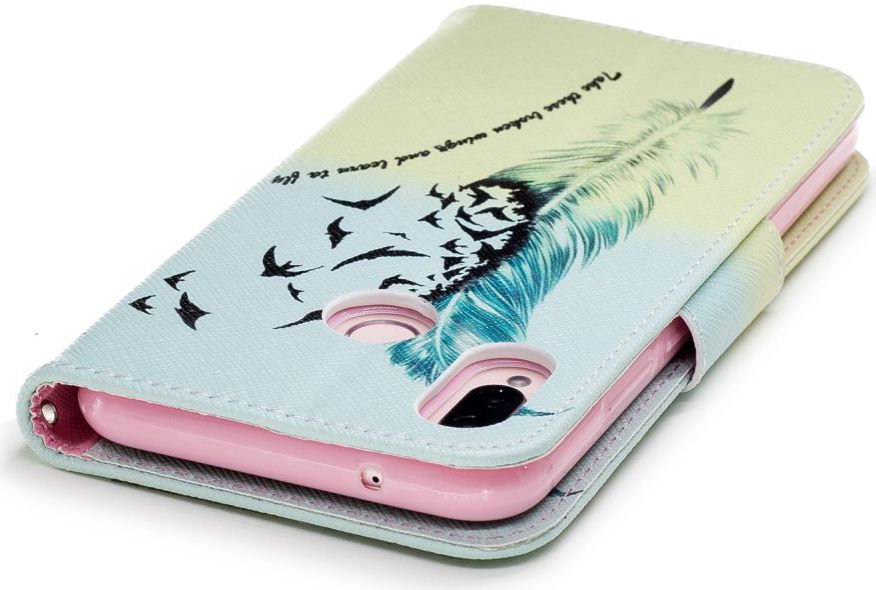 Huawei P20 Lite Portemonnee Hoesje met Feathers Print afbeelding 11