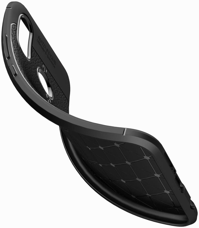 Huawei P20 Lite Rugged Armor Brushed TPU Hoesje Zwart afbeelding 2