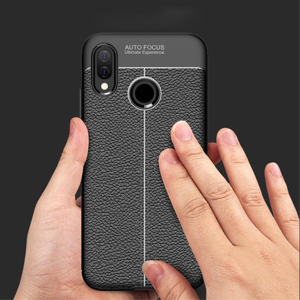 Huawei P20 Lite Rugged Armor Brushed TPU Hoesje Zwart afbeelding 4