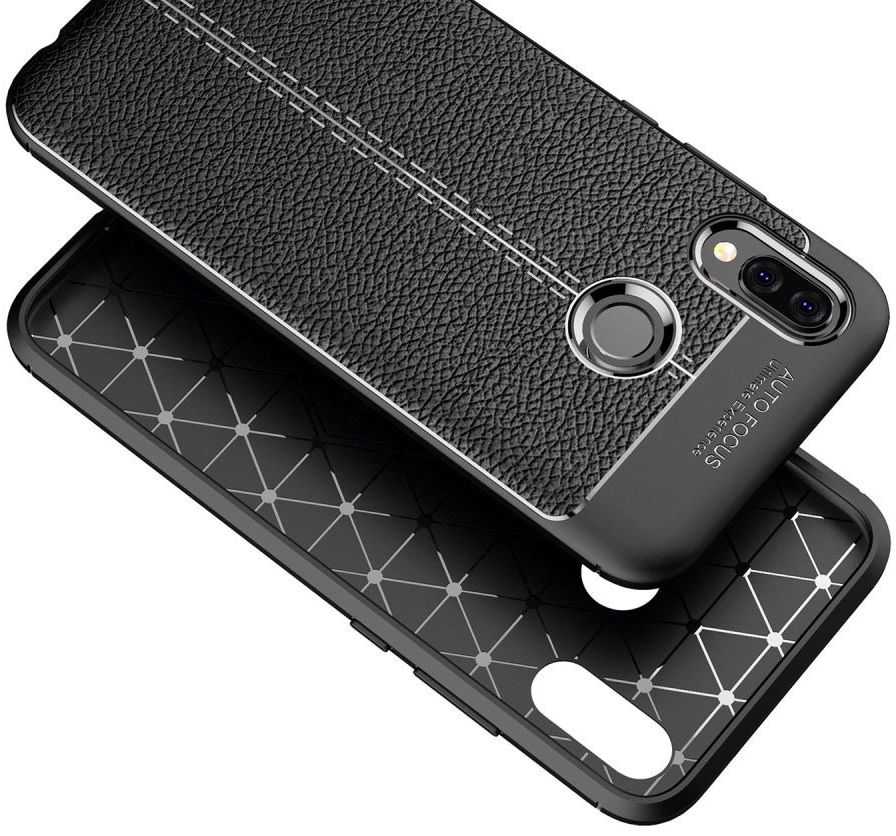 Huawei P20 Lite Rugged Armor Brushed TPU Hoesje Zwart afbeelding 5