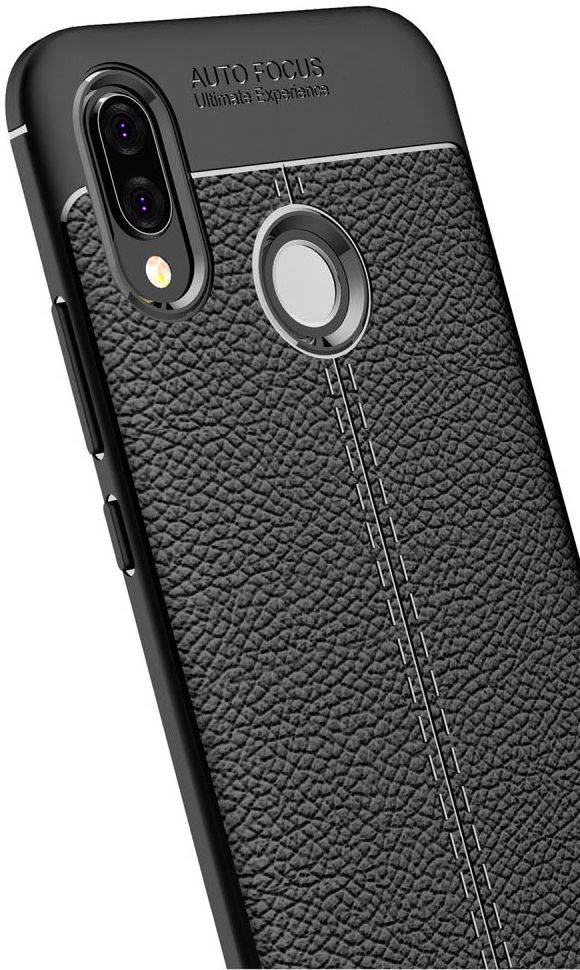 Huawei P20 Lite Rugged Armor Brushed TPU Hoesje Zwart afbeelding 6