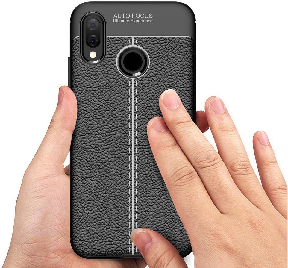 Huawei P20 Lite Rugged Armor Brushed TPU Hoesje Zwart afbeelding 10