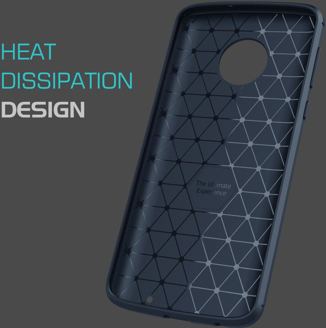 Motorola Moto G6 Plus Geborsteld TPU Hoesje Blauw afbeelding 8