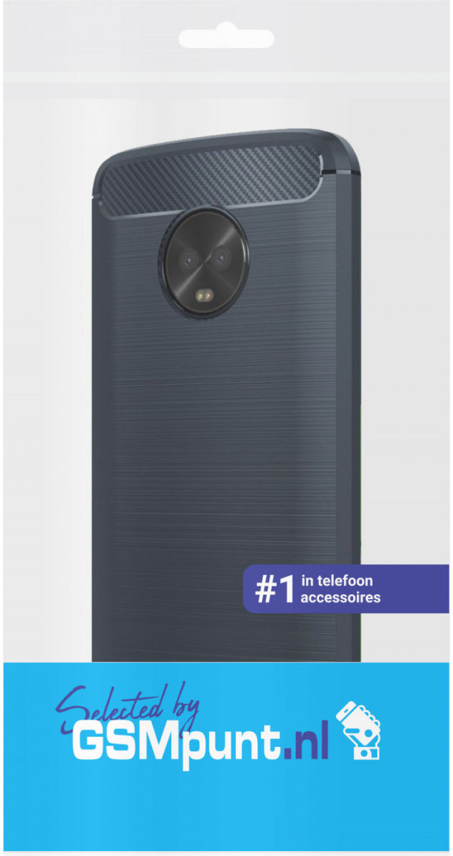 Motorola Moto G6 Plus Geborsteld TPU Hoesje Blauw afbeelding 4