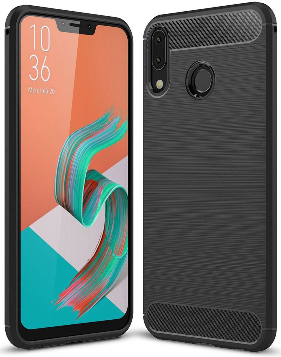 Asus ZenFone 5Z / 5 Geborsteld TPU Hoesje Zwart afbeelding 1