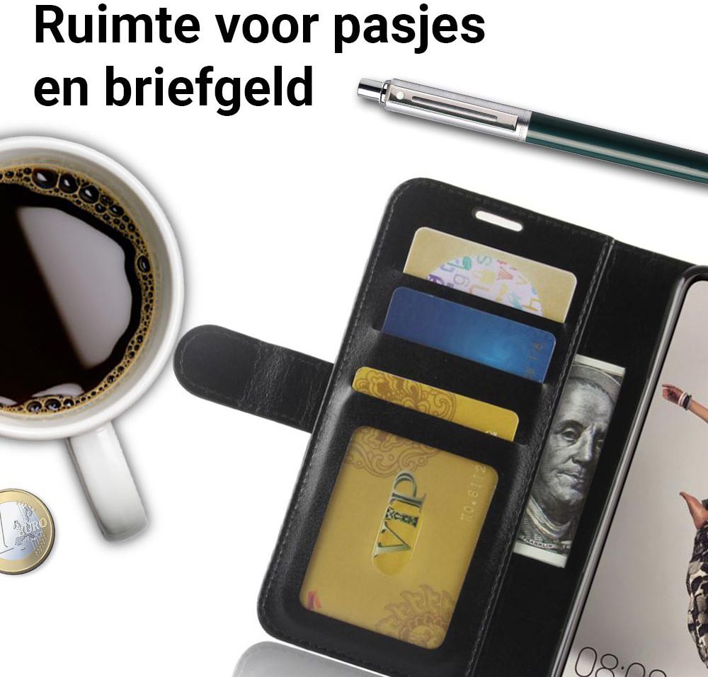 Huawei P20 Pro Portemonnee Hoesje Zwart afbeelding 3