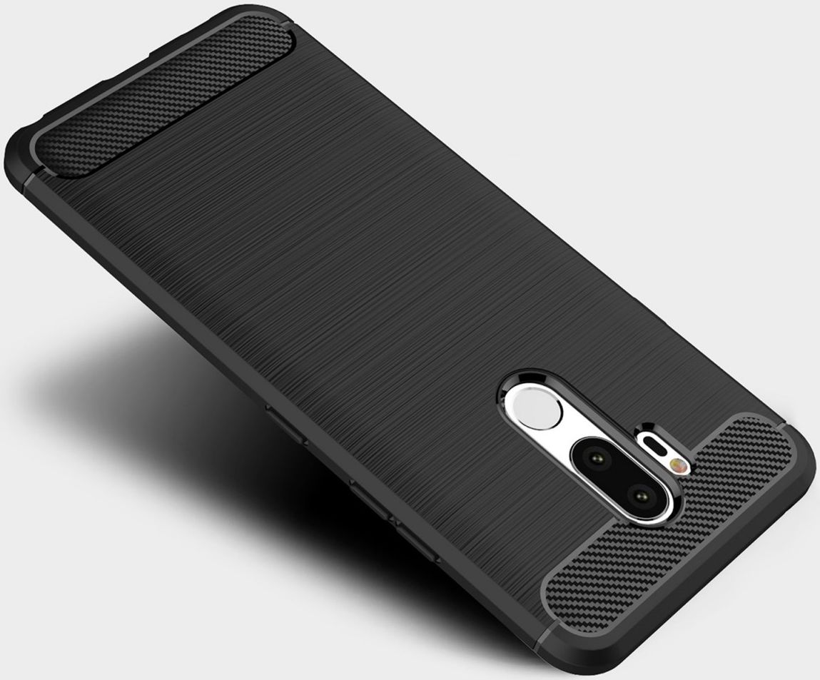LG G7 Geborsteld TPU Hoesje Zwart afbeelding 6