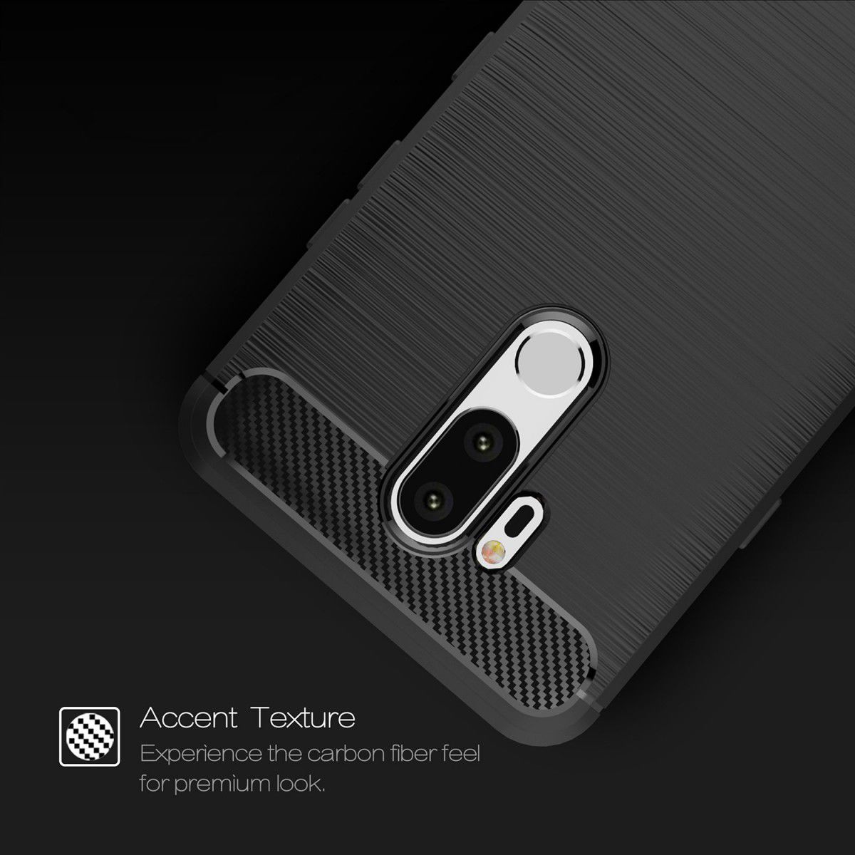 LG G7 Geborsteld TPU Hoesje Zwart afbeelding 7