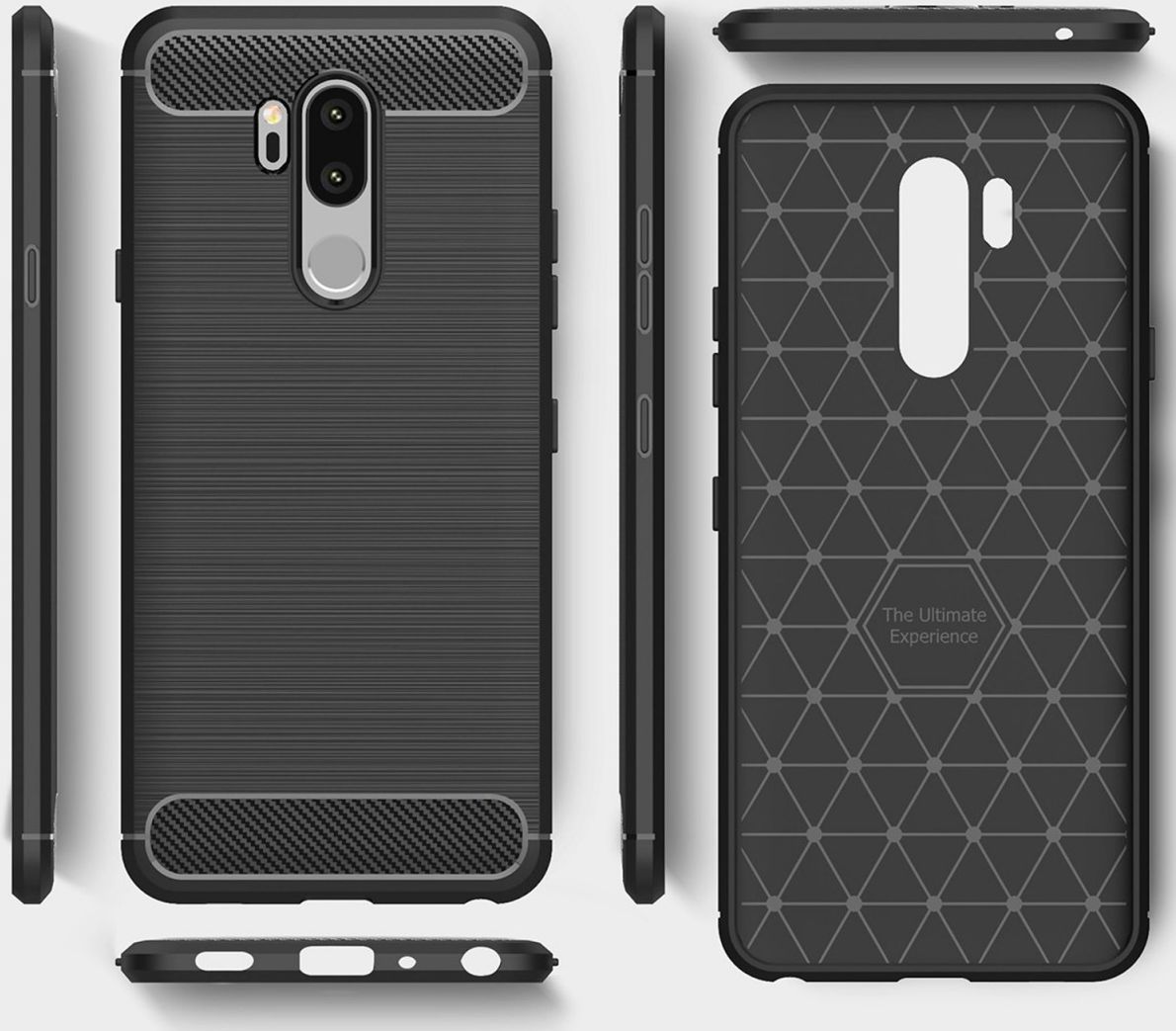 LG G7 Geborsteld TPU Hoesje Zwart afbeelding 10