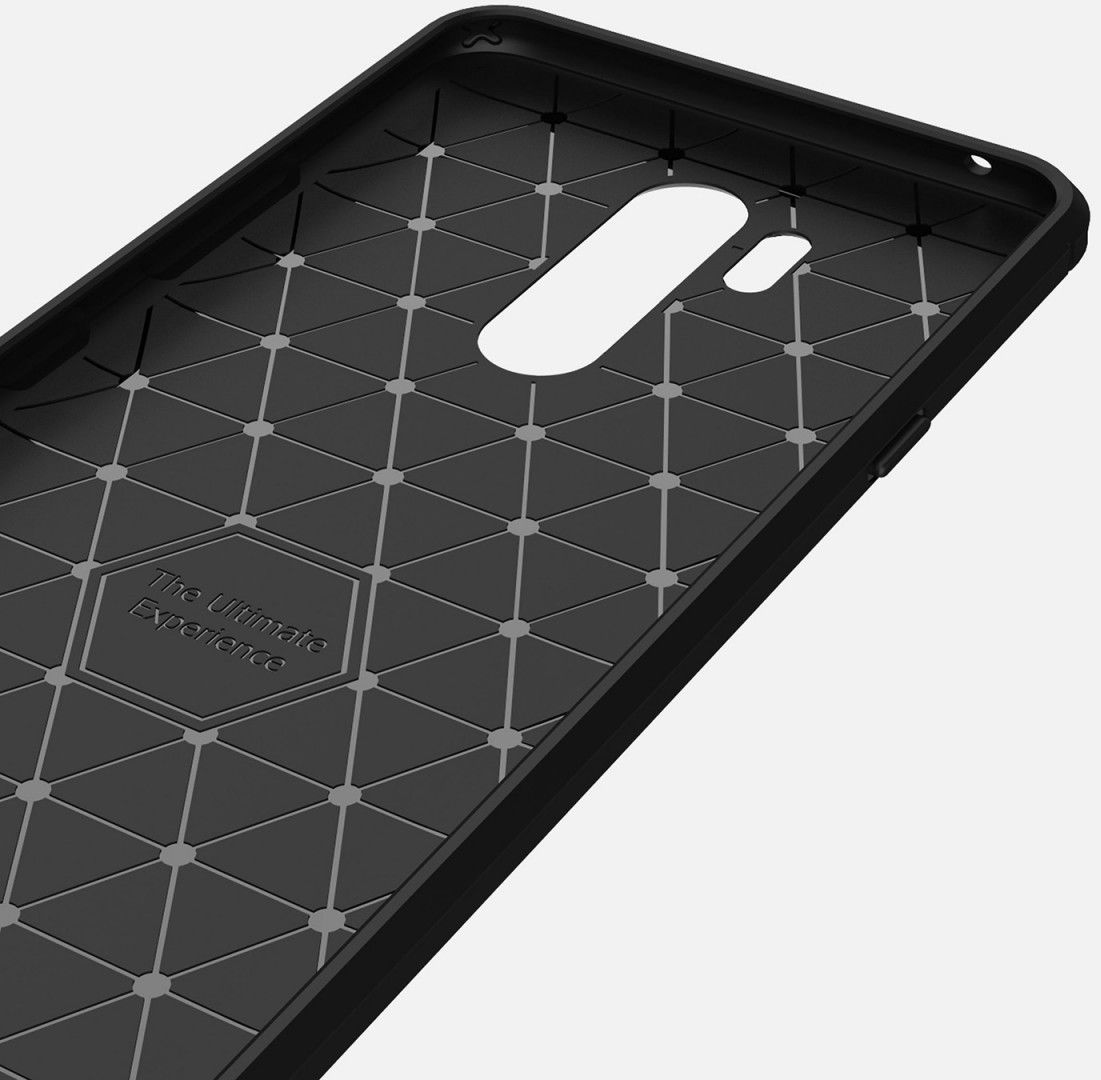 LG G7 Geborsteld TPU Hoesje Zwart afbeelding 4