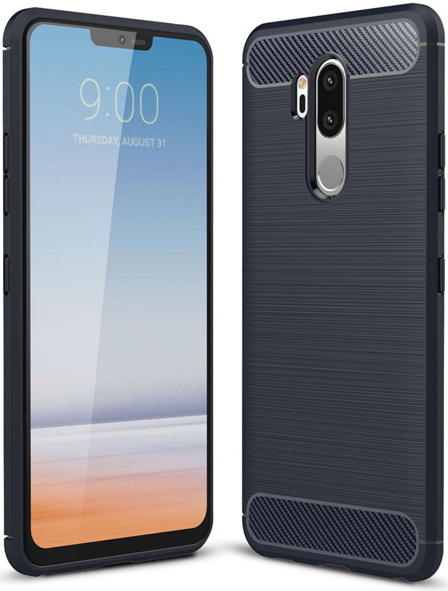 LG G7 Geborsteld TPU Hoesje Blauw afbeelding 1