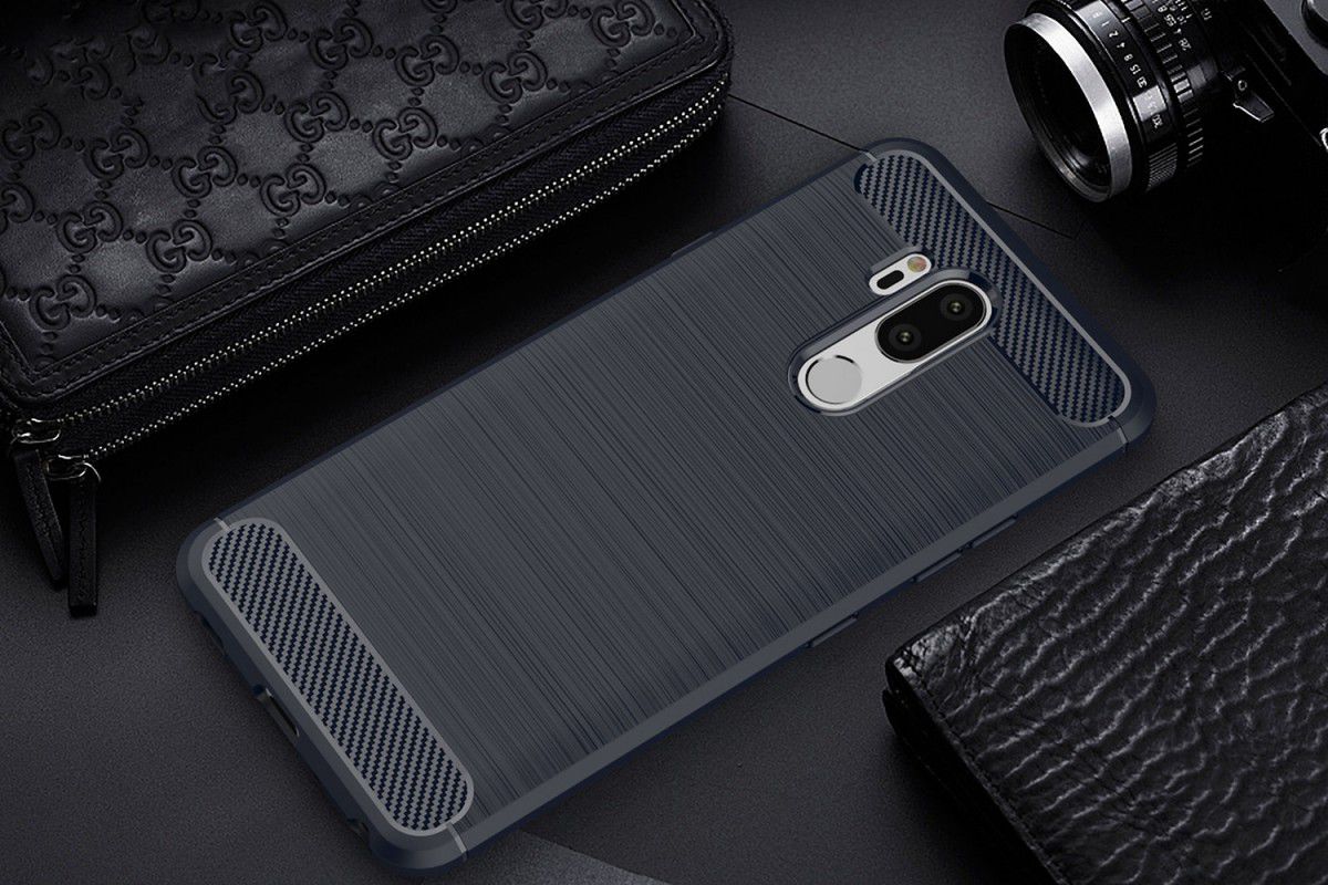 LG G7 Geborsteld TPU Hoesje Blauw afbeelding 2