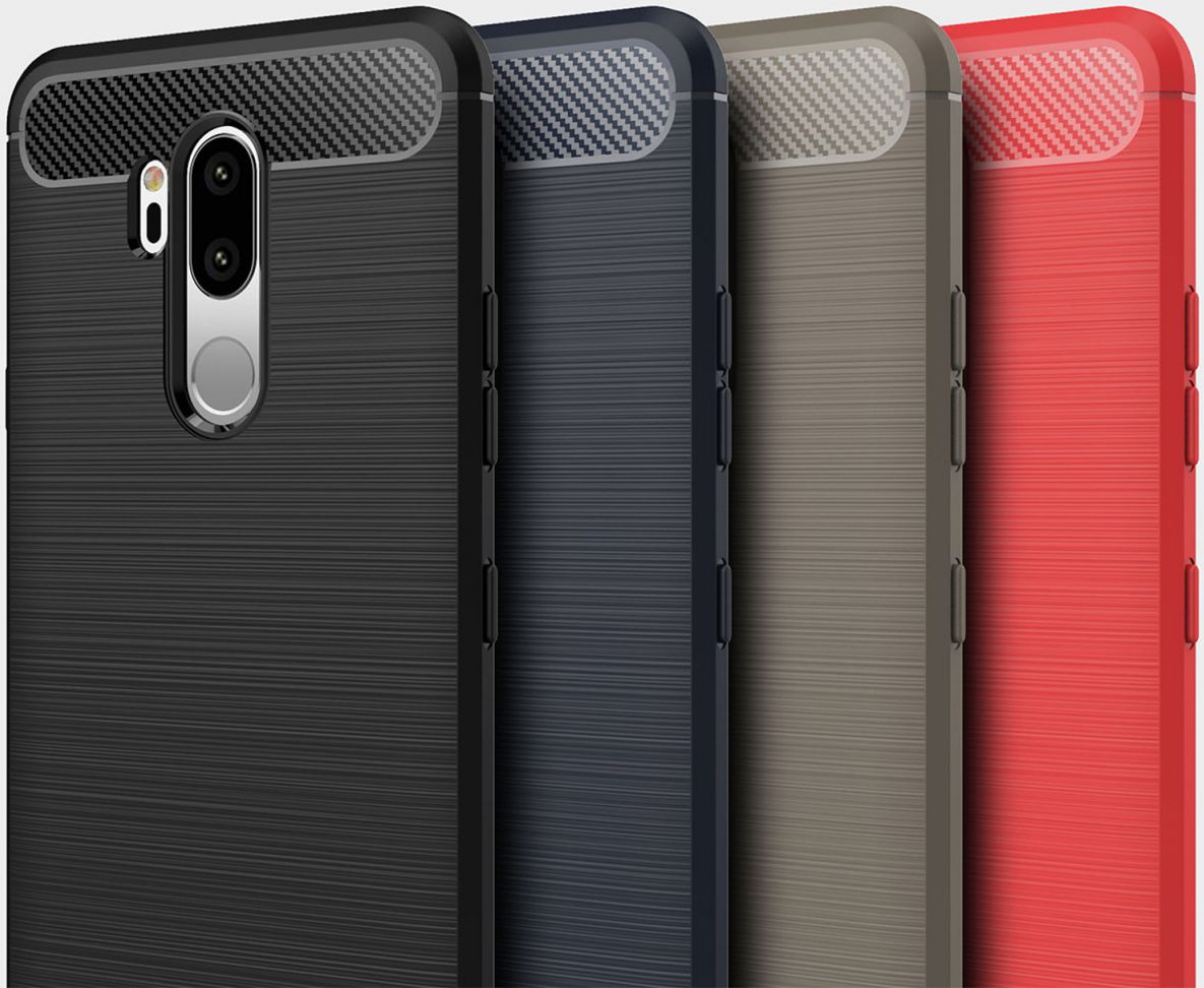 LG G7 Geborsteld TPU Hoesje Blauw afbeelding 4