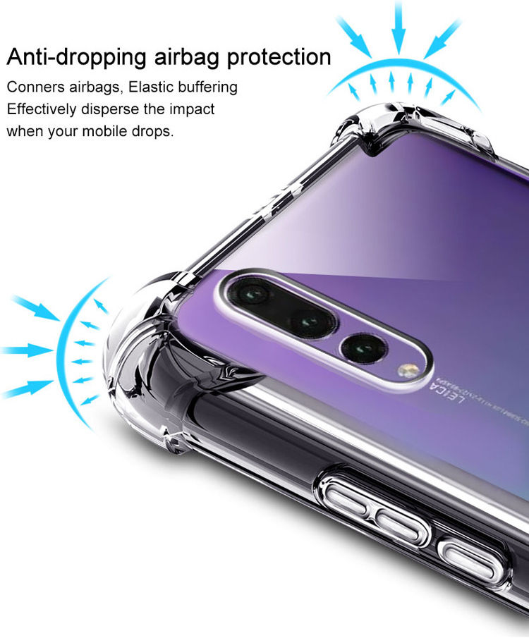 IMAK Huawei P20 Pro Hoesje TPU met Screenprotector Metaal Zwart afbeelding 3